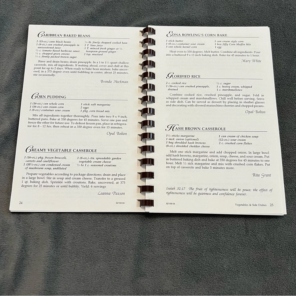 Vintage Spiral Community Church Cookbook